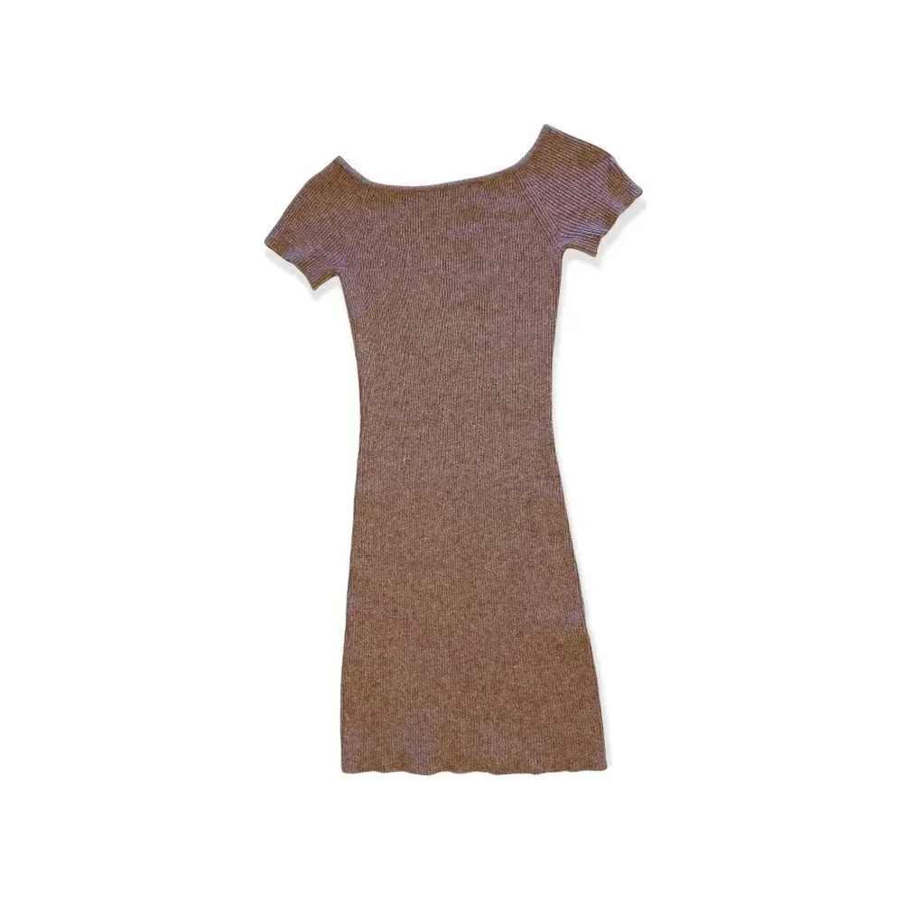 Don't Ask Why American Eagle Purple Form Fitting Sweater Dress One Size